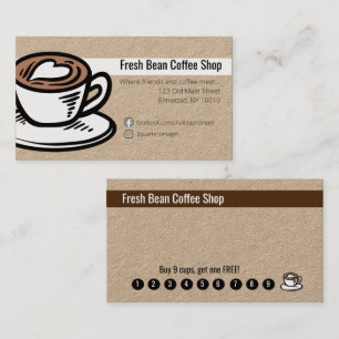 Custom Loyalty Coffee Shop Business Card