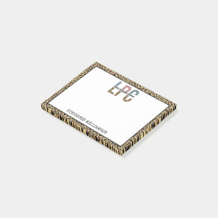 Custom LPC Licensed Professional Counsellor Cheeta Post-it Notes