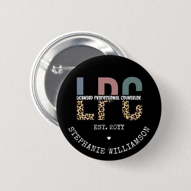 Custom LPC Licensed Professional Counsellor Gift 6 Cm Round Badge (Front & Back)