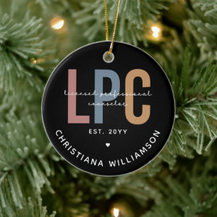 Custom LPC Licensed Professional Counsellor Gift Ceramic Tree Decoration