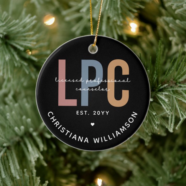 Custom LPC Licensed Professional Counsellor Gift Ceramic Tree Decoration (Tree)