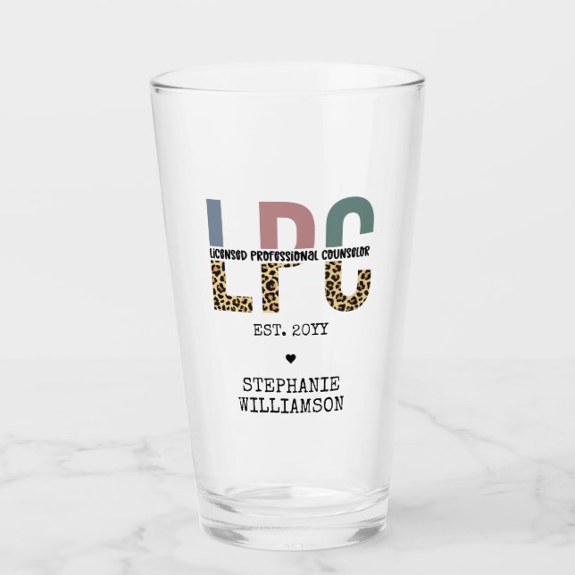 Custom LPC Licensed Professional Counsellor Gift Glass (Front)