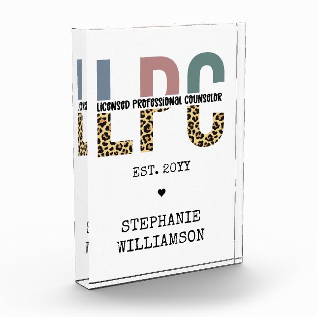 Custom LPC Licensed Professional Counsellor Gift Photo Block (Left)