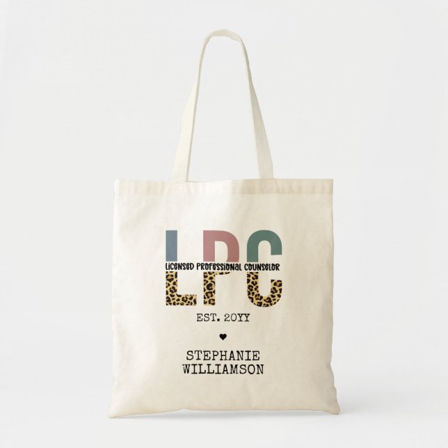 Custom LPC Licensed Professional Counsellor Gift Tote Bag (Front)