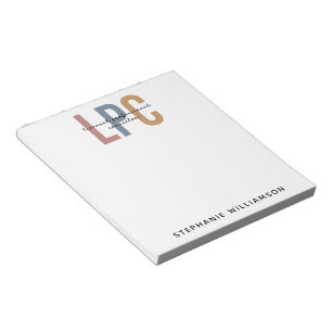 Custom LPC Licensed Professional Counsellor Notepad