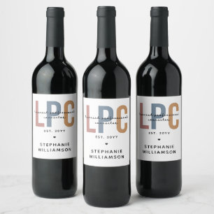 Custom LPC Licensed Professional Counselor Wine Label