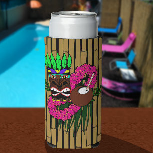 Custom Luau Birthday Party Theme Seltzer Can Cooler