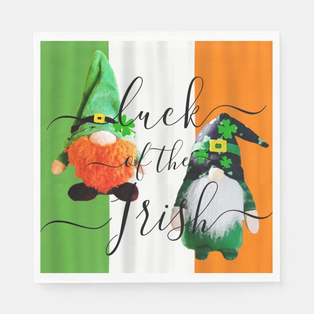 Custom LUCK OF THE IRISH St Patrick Day Decoration Napkin (Front)
