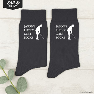 Custom Lucky Golf Socks, Birthday Christmas Fun Socks