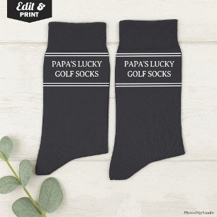 Custom Lucky Golf Socks, Golfer Christmas Birthday Socks
