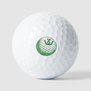 Custom Lucky Horseshoe graphic, Personalised Lucky Golf Balls
