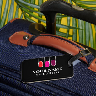 Custom luggage tag for nail artist and beautician