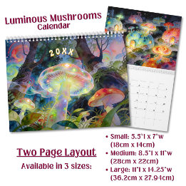 Custom Luminous Psychedelic Mushroom Calendar