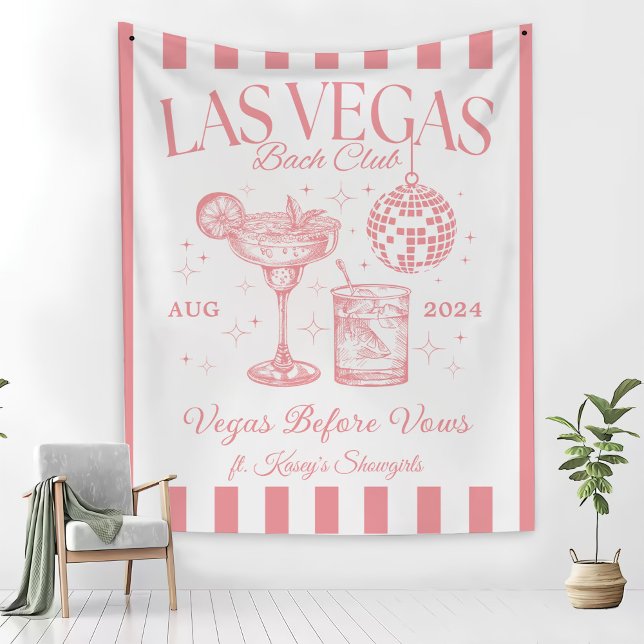 Custom Luxe Las Vegas Bachelorette Party Banner Tapestry (Creator Uploaded)