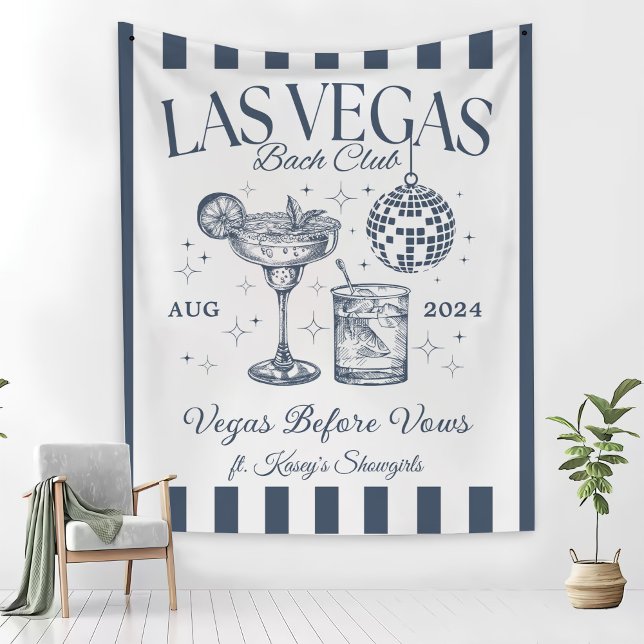 Custom Luxe Las Vegas Bachelorette Party Banner Tapestry (Creator Uploaded)