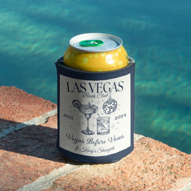 Custom Luxe Las Vegas Bachelorette Party Can Cooler (In Situ Pool)