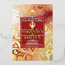 Custom LuxGlitter Red Sikh Anand Karaj Wedding