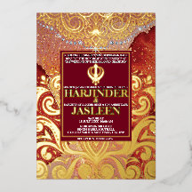 Custom LuxGlitter Red Sikh Anand Karaj Weddinng