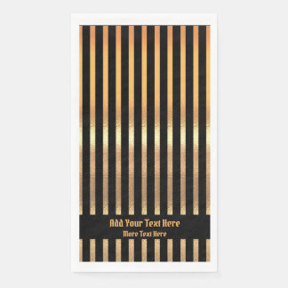 Custom Luxury Black And Gold Stripes  Napkin