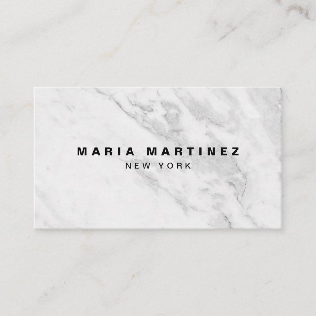 Custom Luxury Boutique Grey Marble Business Card (Front)