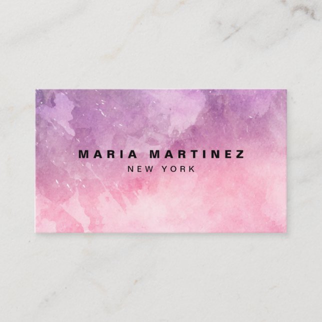 Custom Luxury Boutique Watercolor Pink Business Card (Front)