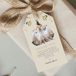Custom Luxury Ivory & Gold Quinceañera Gift Tags