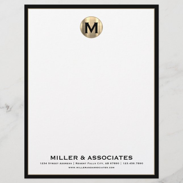 Custom Luxury Monogram Business Letterhead (Front)