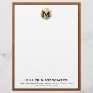 Custom Luxury Monogram Business Letterhead