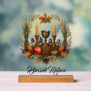 Custom Mabon Autumn Equinox Wiccan Acrylic Sign