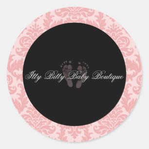 Custom Mackenzie Damask Chic Round Sticker