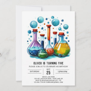 Custom Mad Scientist Whimsy Birthday Invitation