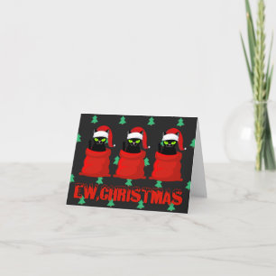 Custom Made Ew Christmas Funny Black Cats Anti Holiday Card
