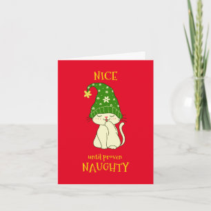 Custom Made Funny Festive Cat Christmas Holiday Card