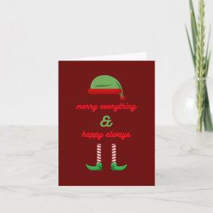 Custom Made Funny Festive Elf Christmas Holiday Card