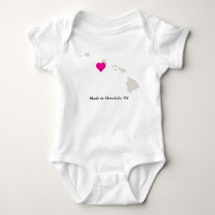 Custom Made In Hawaii State Love Baby Tee