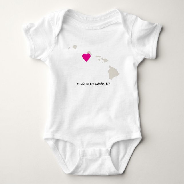 Custom Made In Hawaii State Love Baby Tee (Front)