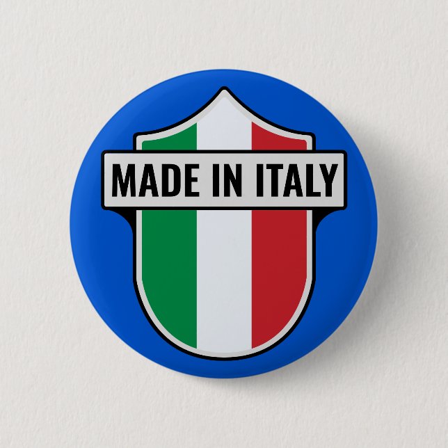 Custom "Made In Italy" Crest 6 Cm Round Badge (Front)
