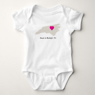Custom Made In North Carolina State Love Baby Tee
