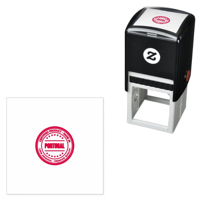 Custom "Made in Portugal" Certified Quality Self-I Self-inking Stamp (In Situ)