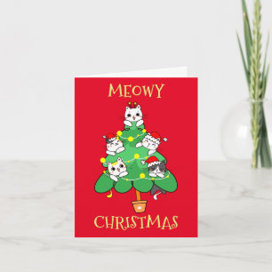 Custom Made Meowy Christmas Funny Cats Christmas Holiday Card