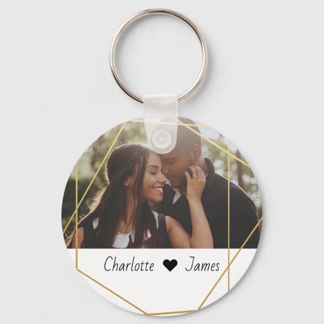 Custom Made Photo And Text Personalised Key Ring (Front)
