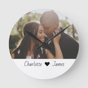 Custom Made Photo And Text Personalised Round Clock