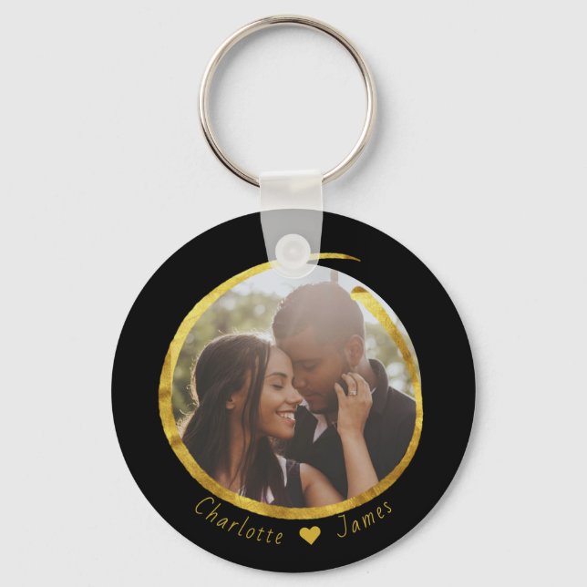 Custom Made Photo And Text Personalized Key Ring (Front)