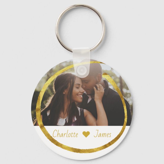 Custom Made Photo And Text Personalized Key Ring (Front)