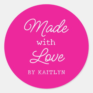 Custom Made with Love Classic Round Sticker