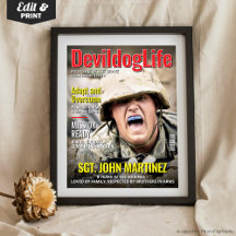 Custom Magazine Cover, Personalised Marine Soldier