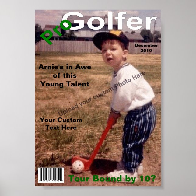 Custom Magazine Cover, Pro Golfer Poster (Front)