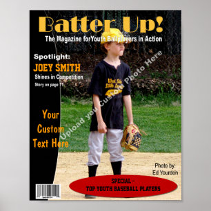 Custom Magazine Cover, Youth Baseball Poster