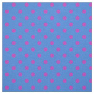 Custom Magenta Polka Dots on Blue Pattern Fabric