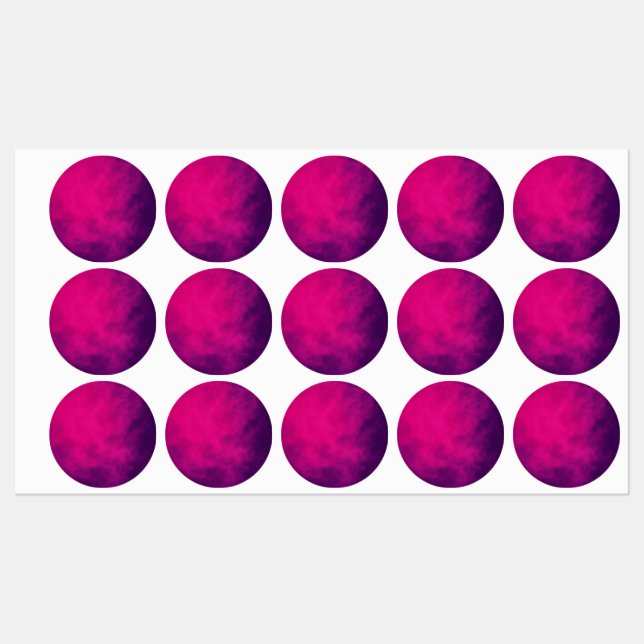 Custom Magenta Round Labels (Sheet)